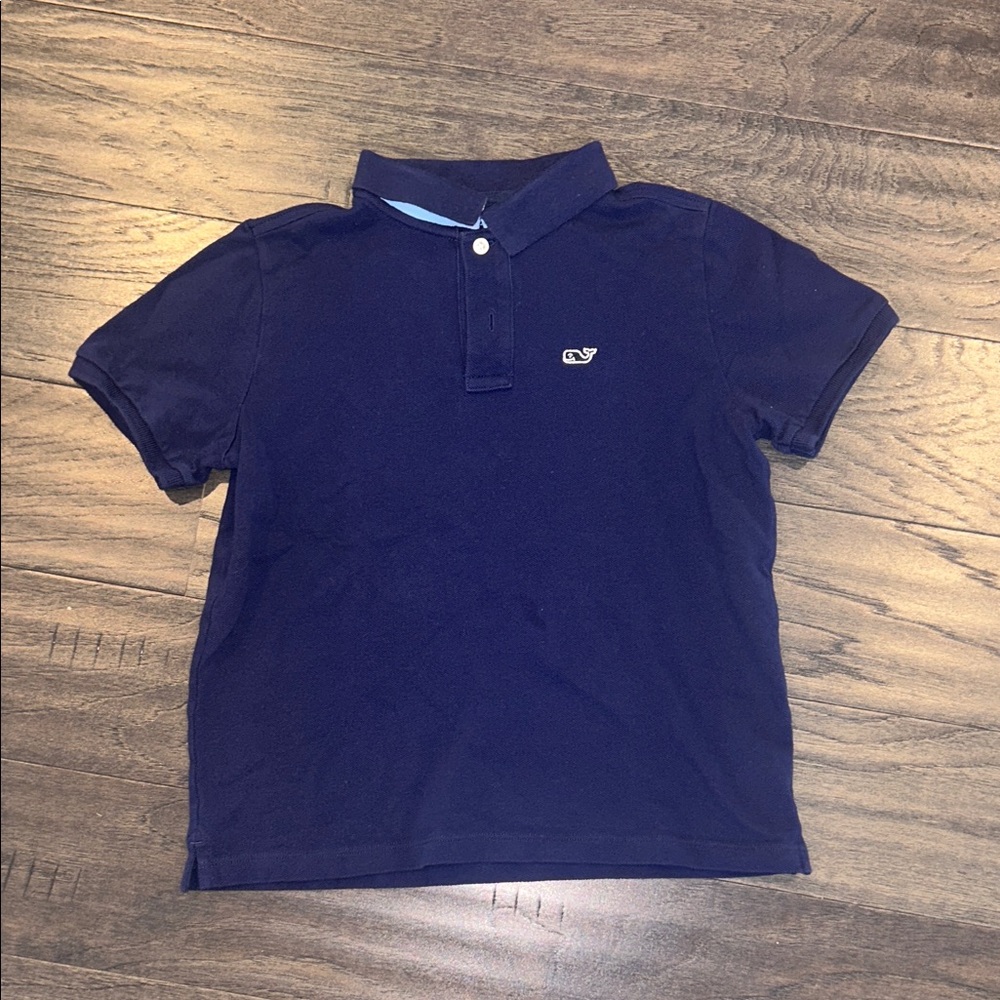 Vineyard Vines Boys Navy Heritage Pique Polo, size small (8-10)